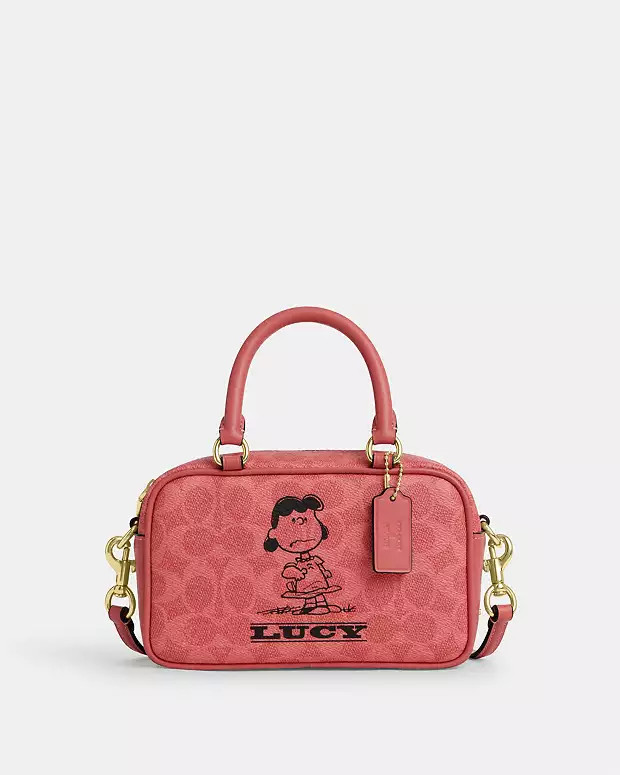 Coach X Peanuts Satchel Crossbody Bag In Signature Canvas With Lucy | Coach Outlet US