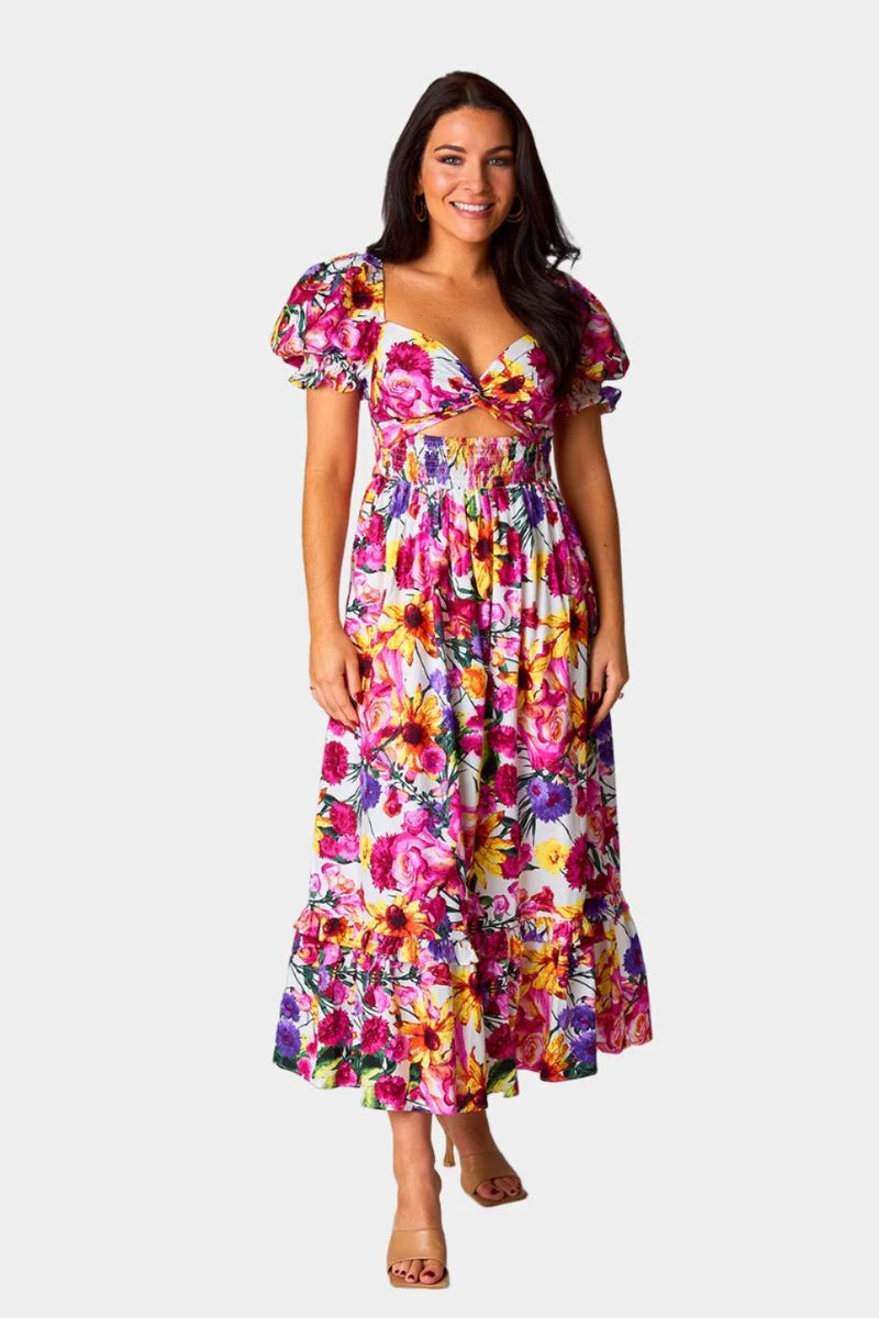 Ross Cut Out Midi Dress - Derby Days | BuddyLove