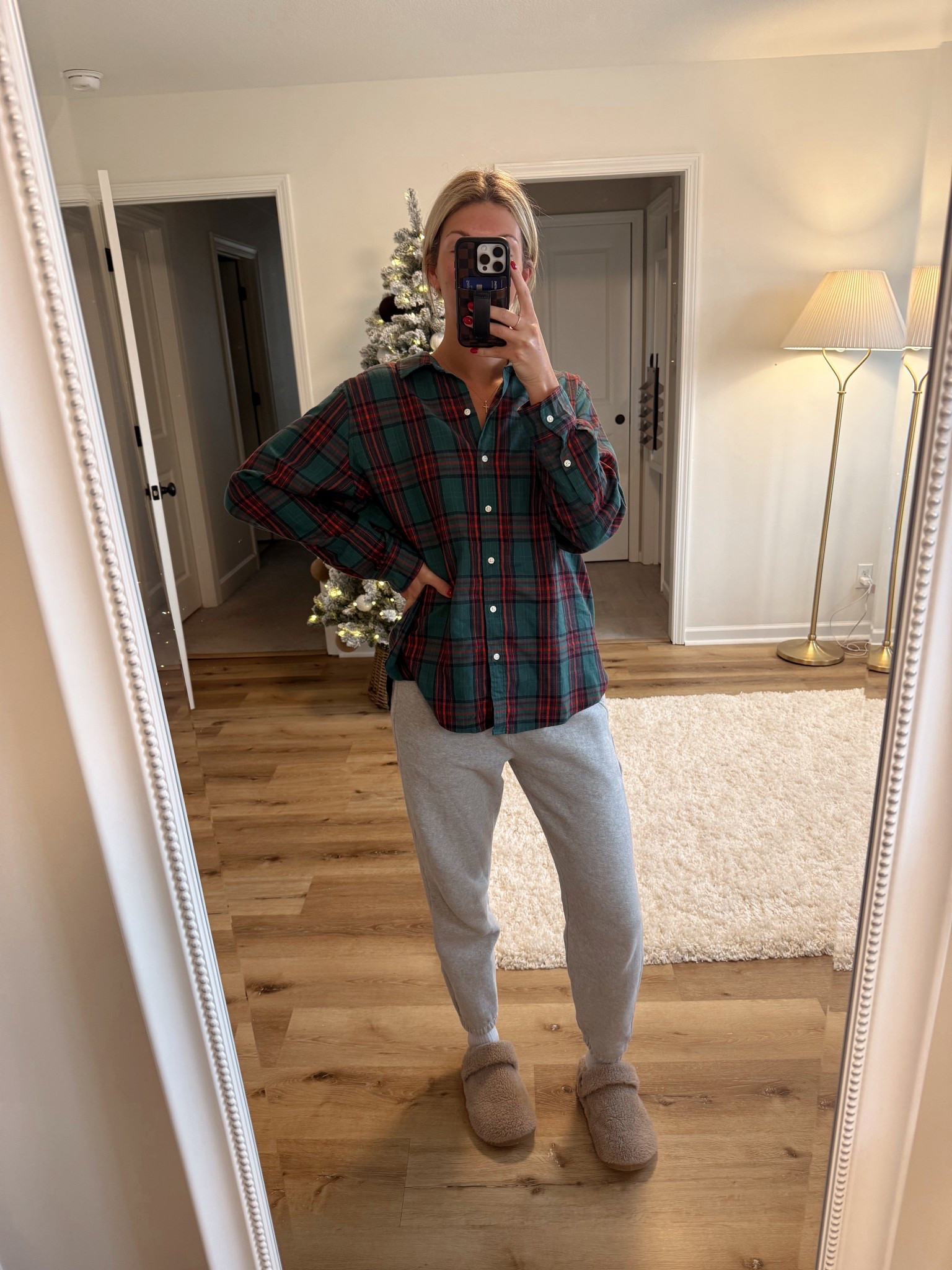 Christmas flannel! I’m in a large 