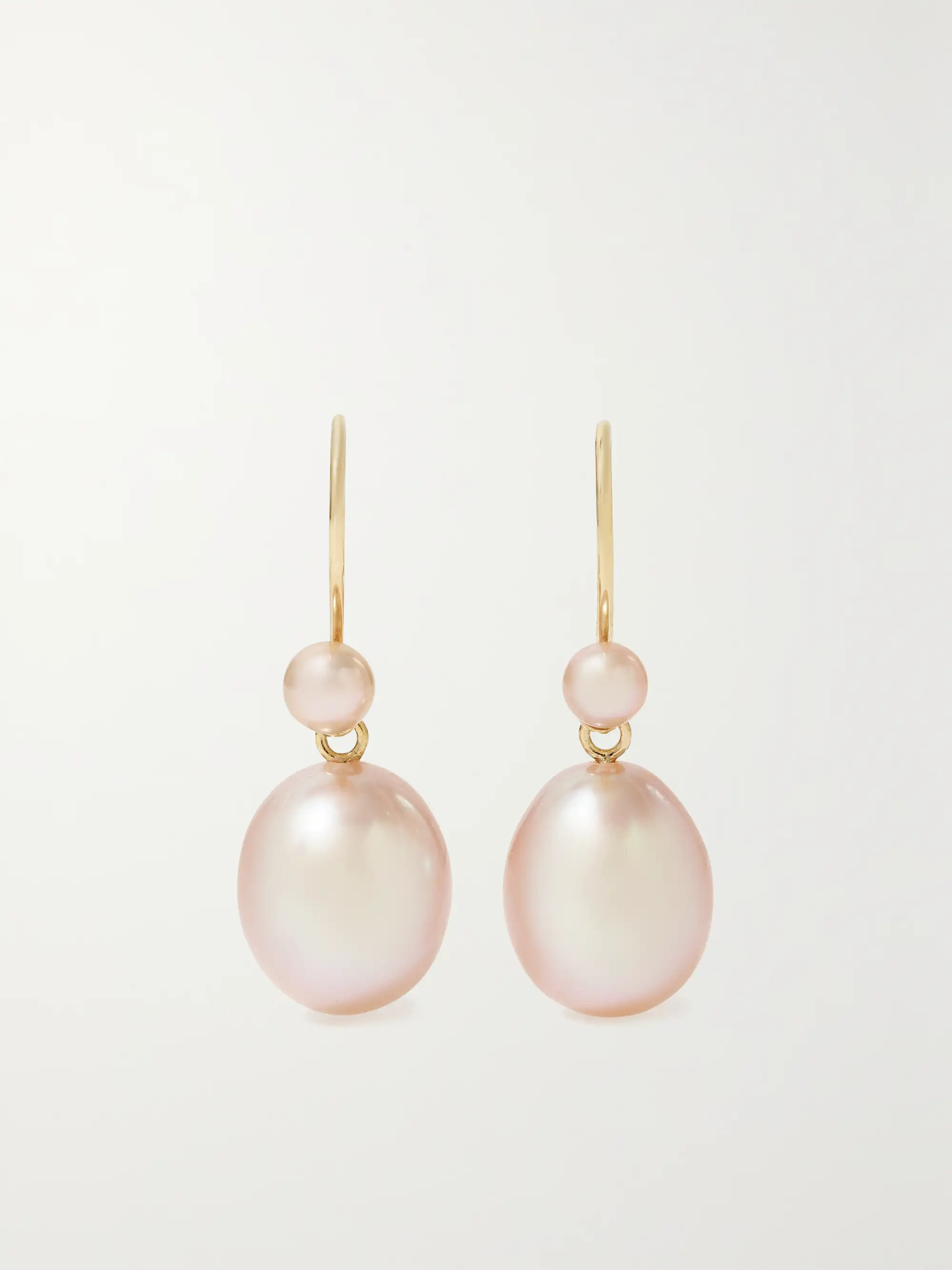14-karat gold pearl earrings | NET-A-PORTER (US)