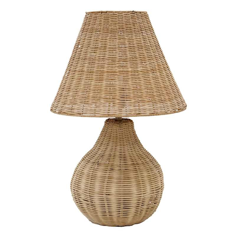 Natural Weaving Rattan Medium Table Lamp with Shade, 24" | At Home