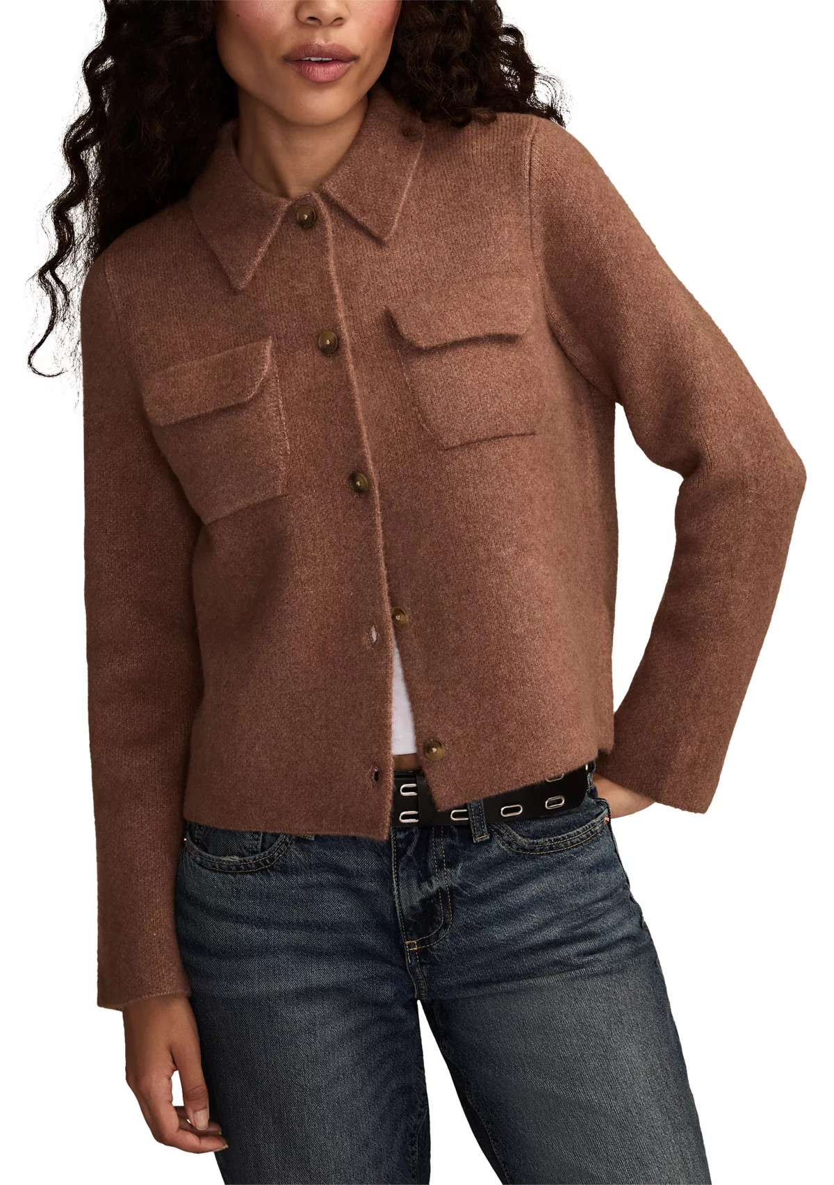 Long Sleeve Two-Pocket Collared Cardigan | Belk