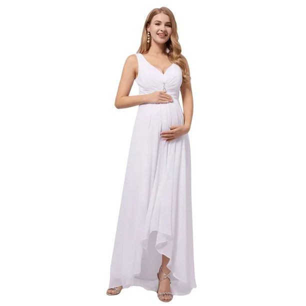 Ever-Pretty Women's Elegant Ruched Bust Maternity Evening Dresses for Weddings 9983YF White US24 ... | Walmart (US)