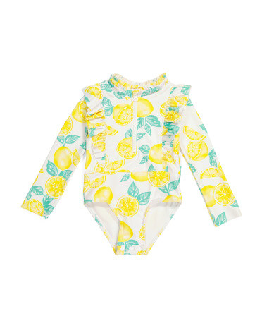 Toddler Girls Lemon Long Sleeve Paddle Suit | TJ Maxx