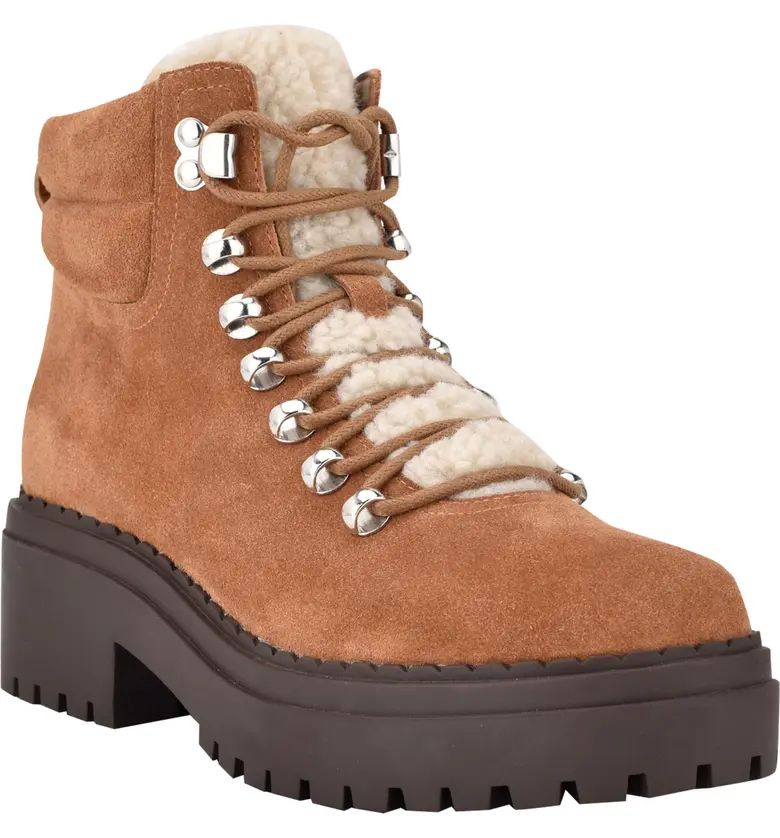 Nairy Lace-Up Genuine Shearling Lug Sole Bootie | Nordstrom Rack