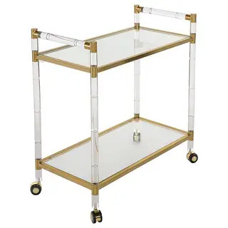 SAFAVIEH Couture High Line Collection Duval Bronze Brass Bar Trolley - 31.5" W x 15.8" L x 32.3" ... | Bed Bath & Beyond