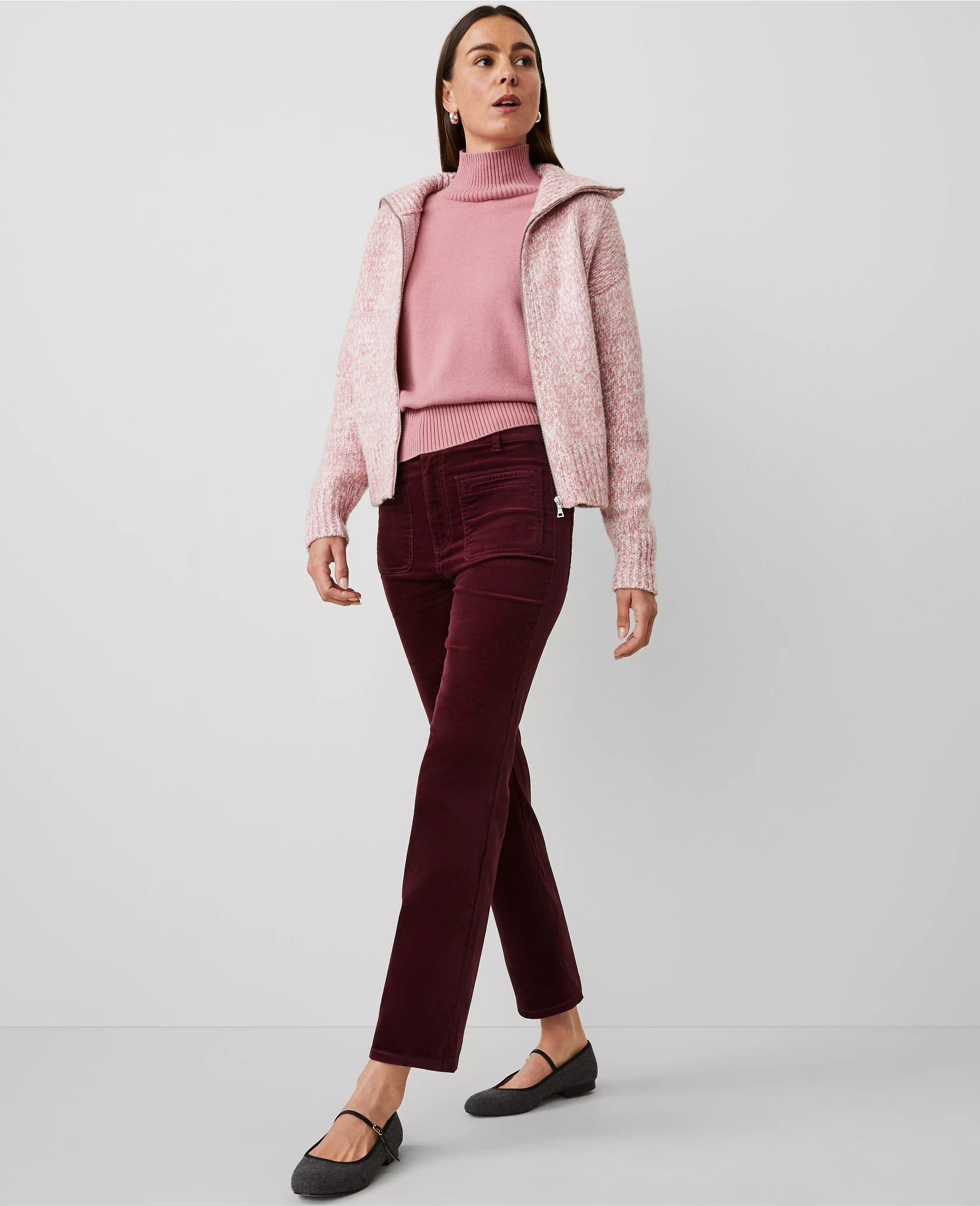 Stretch Velvet Patch Pocket Pant | Ann Taylor (US)