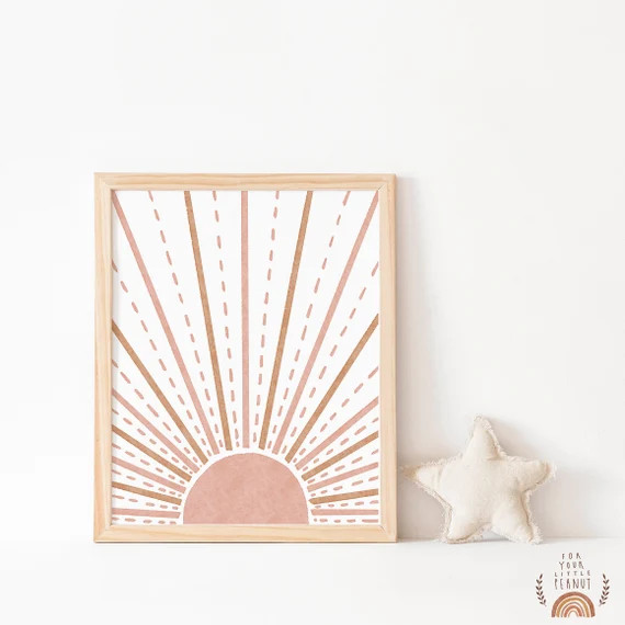 Sun Boho Nursery Printable Wall Art Nursery Decor Playroom Wall Art Digital Print Instant Downloa... | Etsy (US)