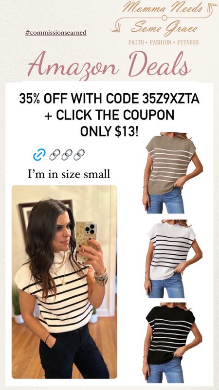 Striped sleeveless top on sale for on $13! 

I’m in a size small!

#LTKFindsUnder50 #LTKSaleAlert #LTKSeasonal