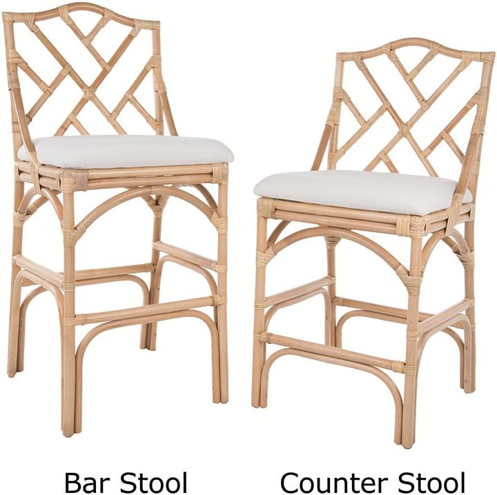 KOUBOO Chippendale Rattan Counter Stool, Brown | Amazon (US)