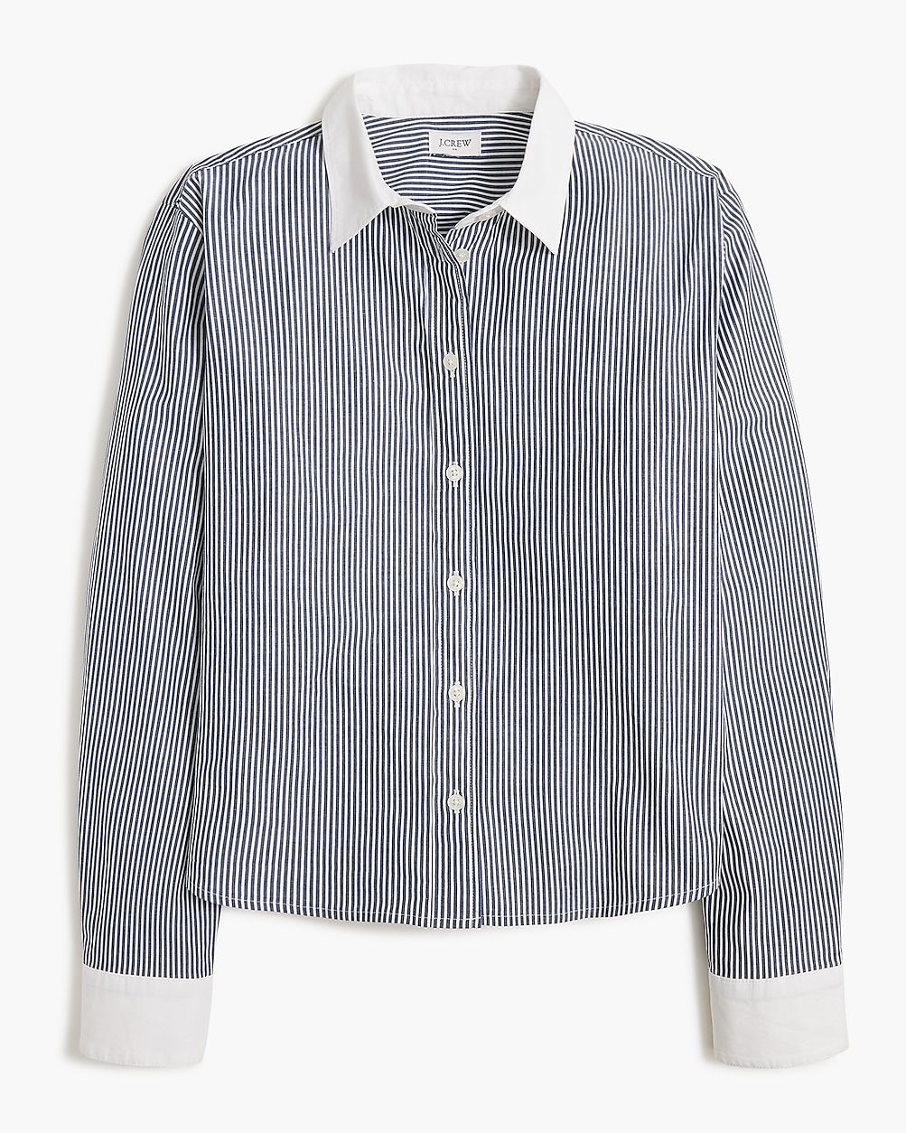 Striped modern button-up shirt with contrast collar | J.Crew Factory