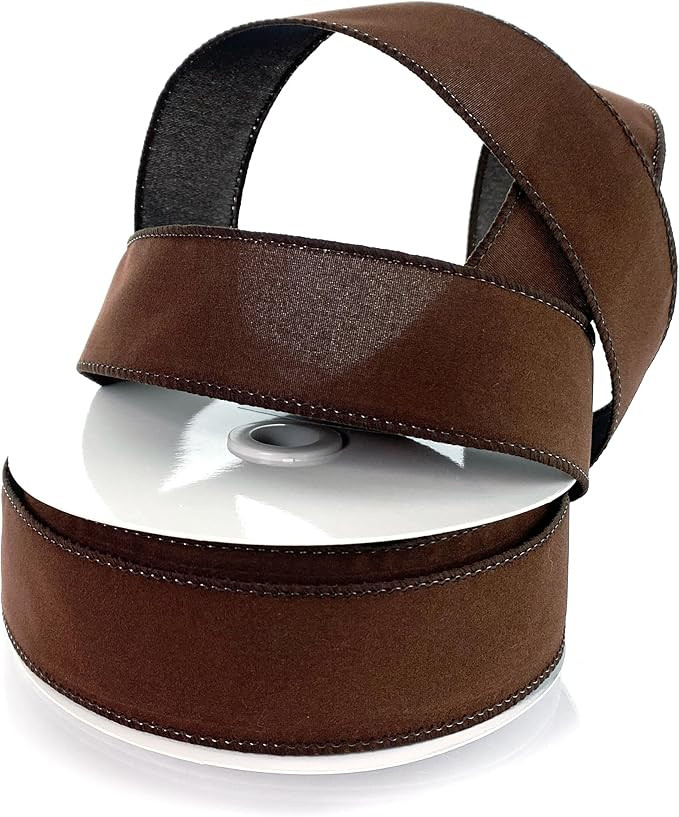 1.5" Wired Suede Velvet Ribbon Rustic Brown - 25 Yards | Amazon (US)