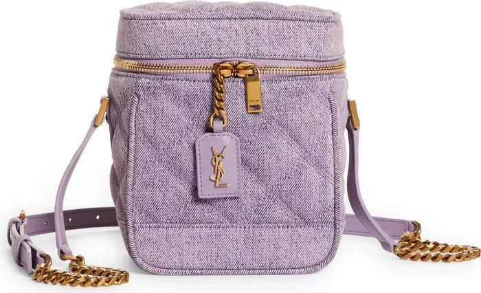 Saint Laurent '80s Vanity Quilted Denim Crossbody Bag | Nordstrom | Nordstrom