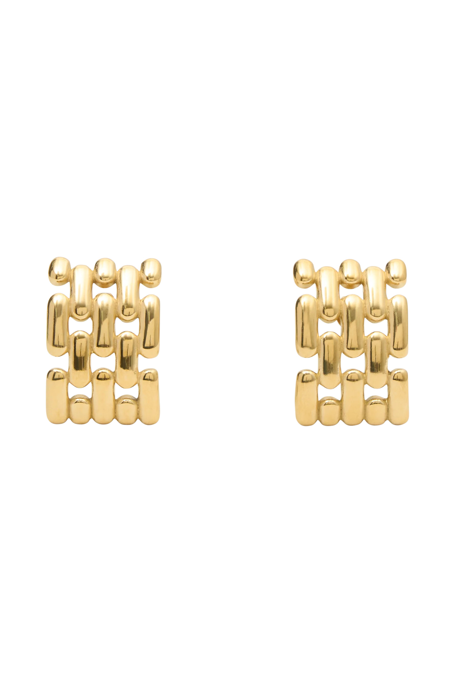 Denise Cross Hatch Earrings - Gold | MESHKI US