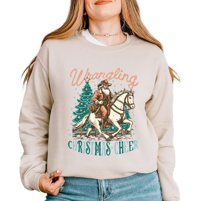 Simply Sage Market Wrangling Christmas Cheer Sweatshirt - M - Dust | Target
