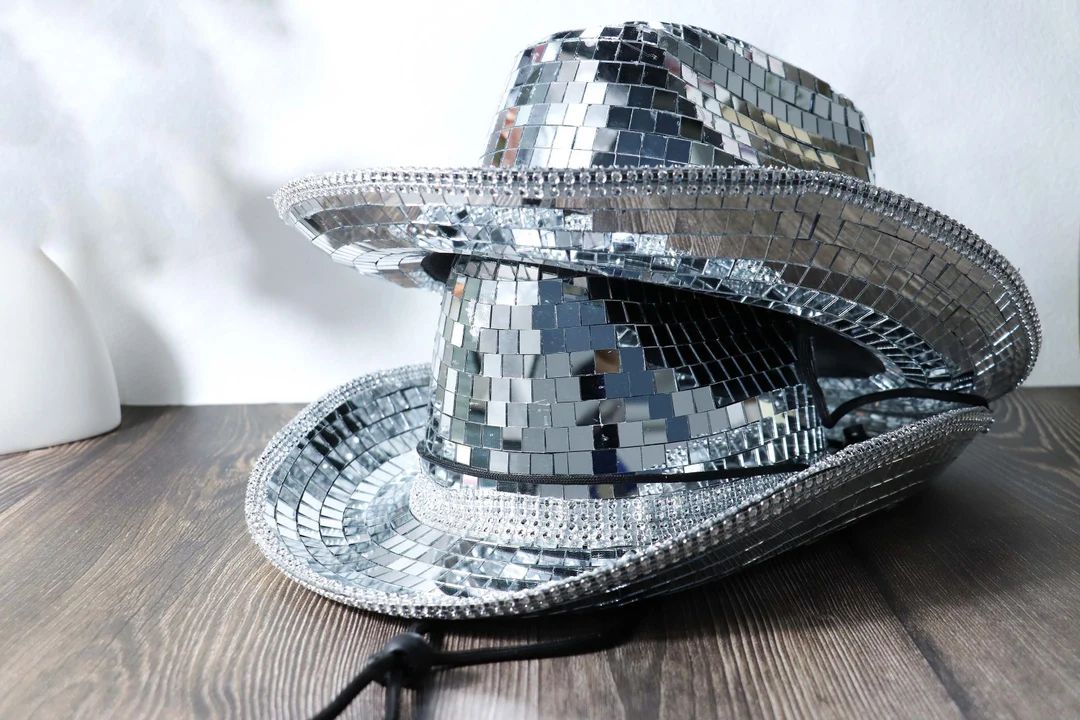 Mirror Disco Cowboy Hat, Bachelorette Hat Sparkly Concert Hat for Music Festivals, or Costume Par... | Etsy (US)