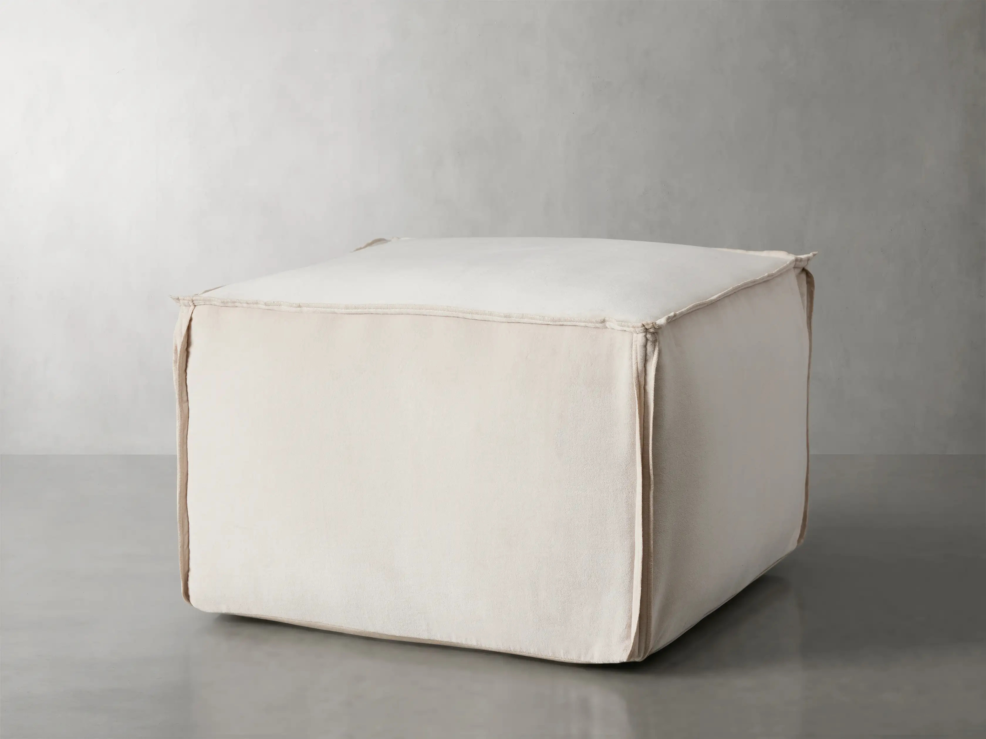 Washed Velvet Pouf | Arhaus