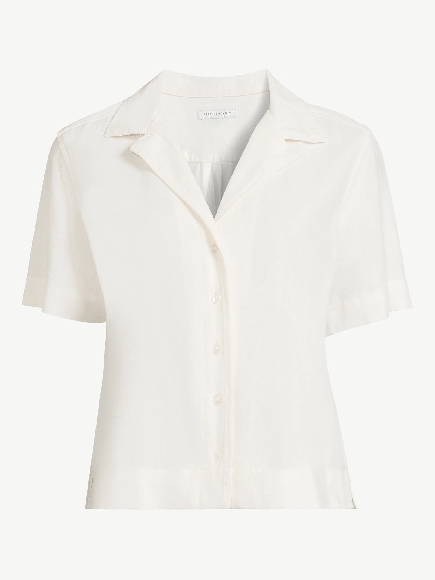 Free Assembly Women's Short Sleeve Camp Shirt, Sizes XS-XXXL | Walmart (US)