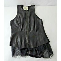 Illia Black Leather Vest Women's Size Ten Rn 101-161779 | Etsy (US)