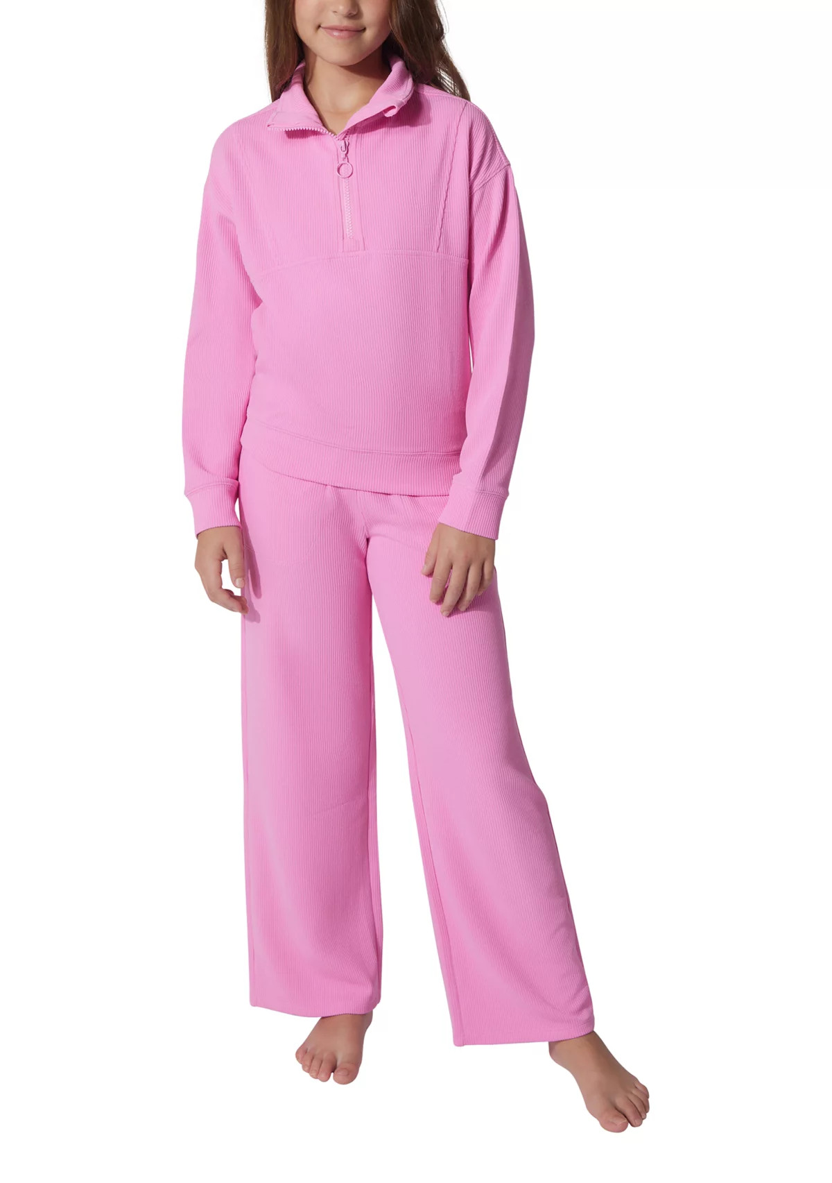 Girls 7-16 Scuba Rib Chill Quarter Zip Set | Belk