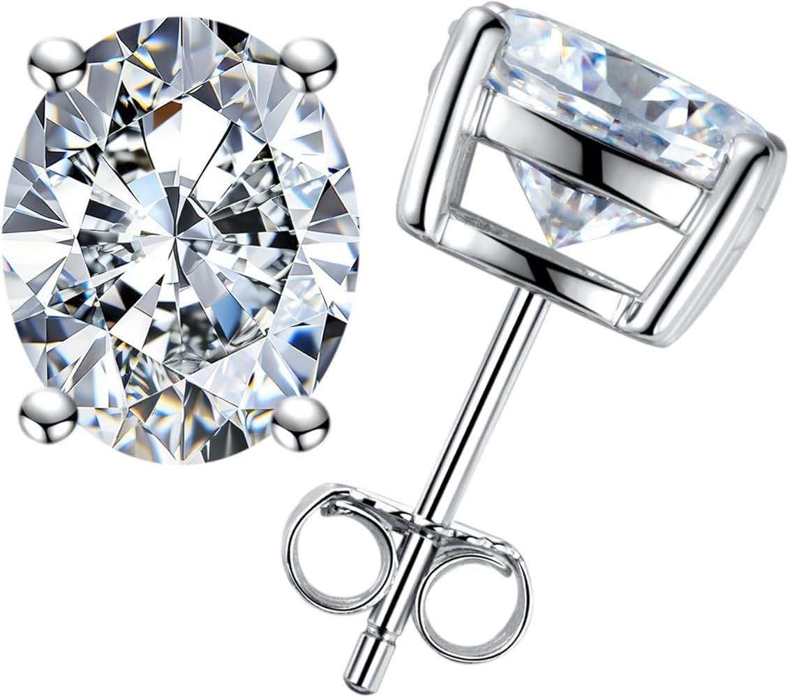 AnuClub 1cttw-6cttw Moissanite Stud Earrings D Color VVS1 926 Sterling Silver Timeless Sparkle St... | Amazon (US)