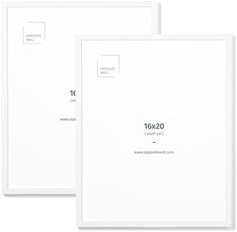 Set of 2, (16x20 in | 41x51 cm) White Solid Oak Wood Picture Frame Poster Frame Wall Photo Frame | Amazon (US)