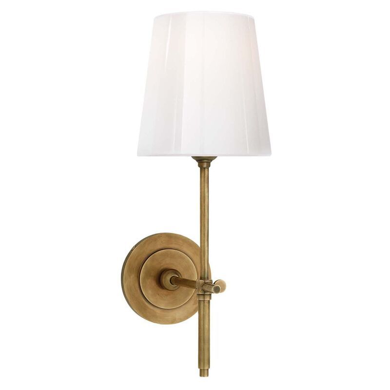 Bryant Sconce, Hand-Rubbed Antiqued Brass/White | One Kings Lane