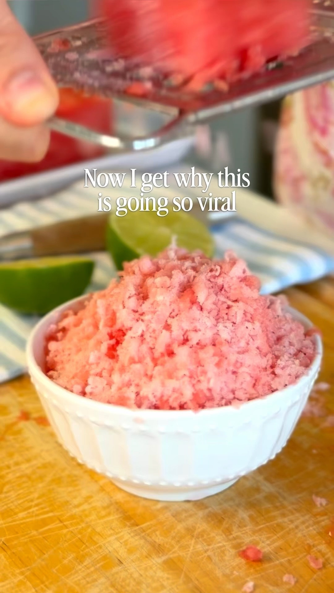 🍉ONLY 3 ingredients! 

Tried the viral Frozen Watermelon Shaved Ice and it’s worth the hype.

Made with just 3 ingredients, it's cold, refreshing, and perfect for hot summer days.

How To Make Watermelon Shaved Ice

💕Cut the watermelon into large chunks.

💕Freeze overnight or until completely solid.

💕Grate the frozen watermelon into a bowl using the coarse side of a box grater for the fluffiest shaved ice texture.

One of the easiest summer desserts to make when you want something sweet without turning on the oven.

#LTKfoodie #LTKSeasonal #LTKHome