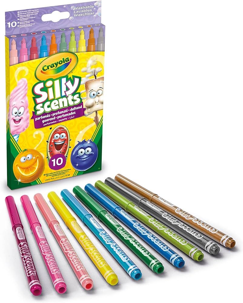 Crayola Silly Scents Washable Scented Markers, 10 Count, Gift for Kids | Amazon (US)