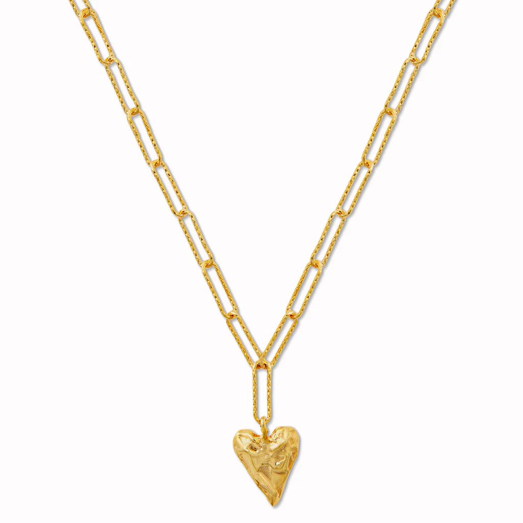 Molten Heart & Link Charm Necklace | Orelia
