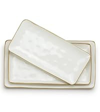 famiware Serving Platter, Rectangular 15.67/14.1/12.6inch Serving Dishes for Entertaining, Microw... | Amazon (US)