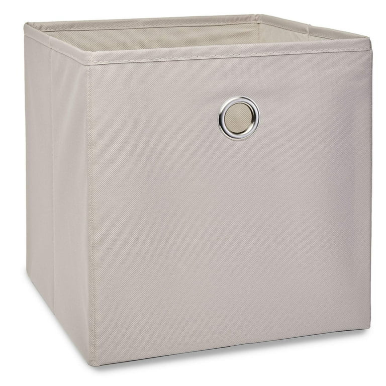 Mainstays Collapsible Fabric Cube Storage Bins (10.5" x 10.5"), Grey Pumice, 4 Pack | Walmart (US)