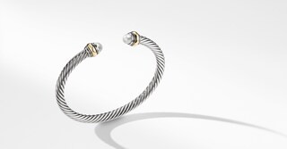 Cable Classic Bracelet with Pearl and 14K Gold, 5mm | David Yurman
