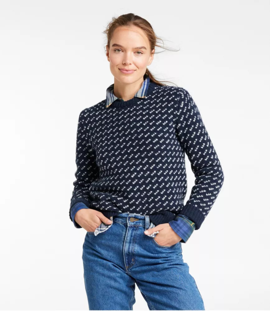 Women's Bean's Classic Ragg Wool Sweater, Crewneck Bird's-Eye | L.L. Bean