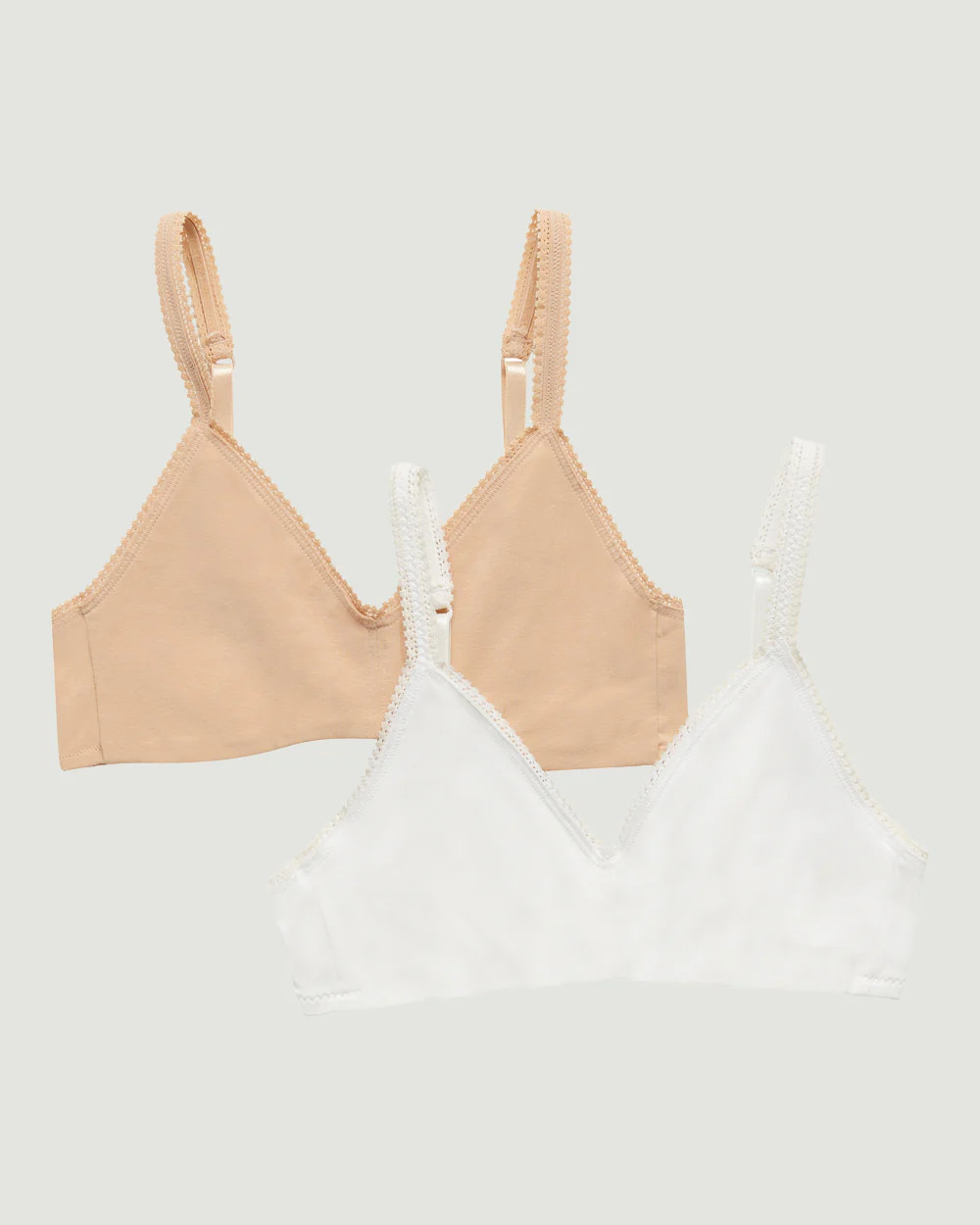 Cabana Cotton Bralette 2 Pack - Champagne White | On Gossamer