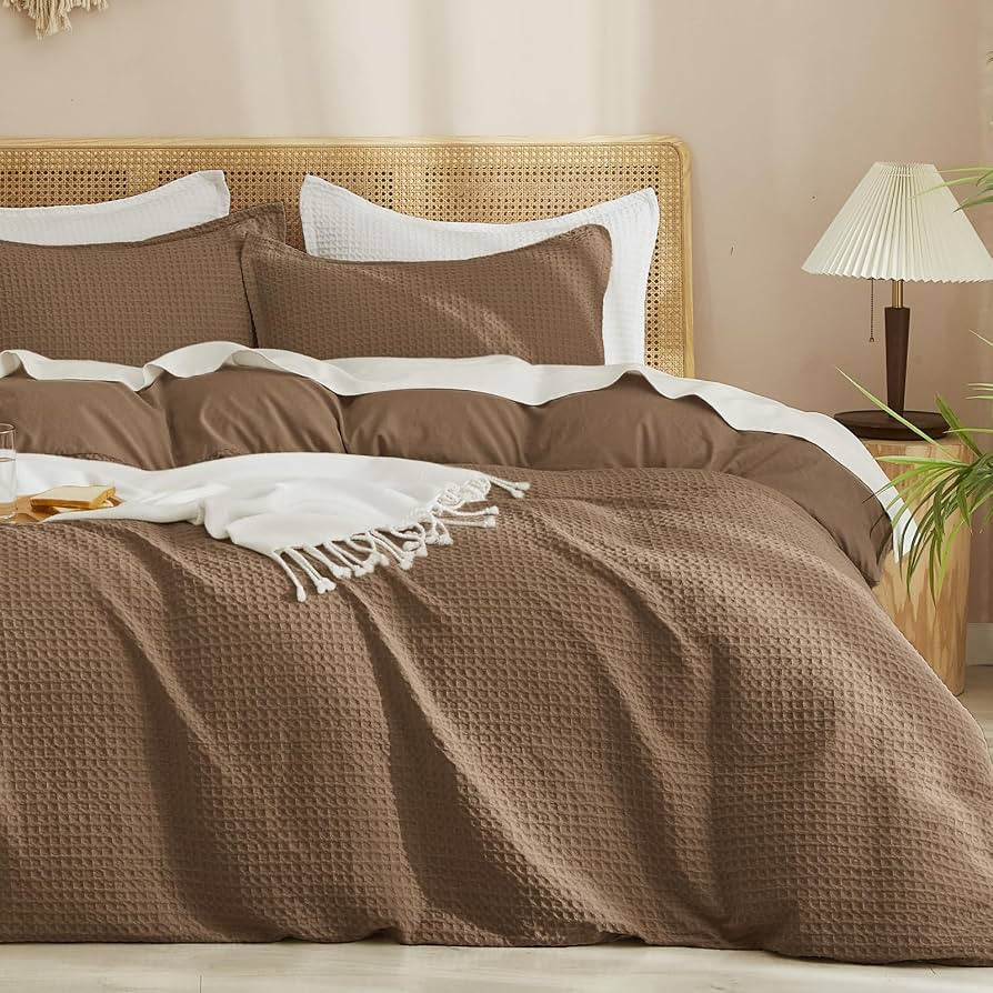 PHF Waffle Duvet Cover Set Queen Size, No Snagging Ultra Soft Luxury Textured Breathable Comforte... | Amazon (US)