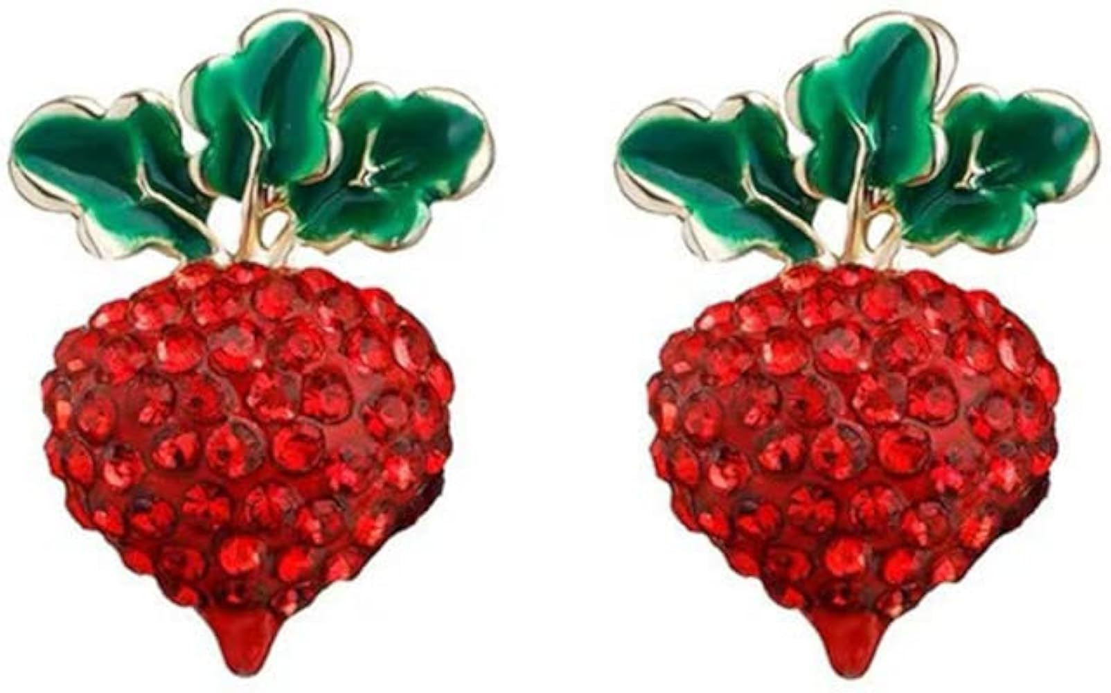 Cute Red Radish Strawberry Flower Apple Cherry Stud Earrings S925 needle Vivid Mushroom Vegetable... | Amazon (US)