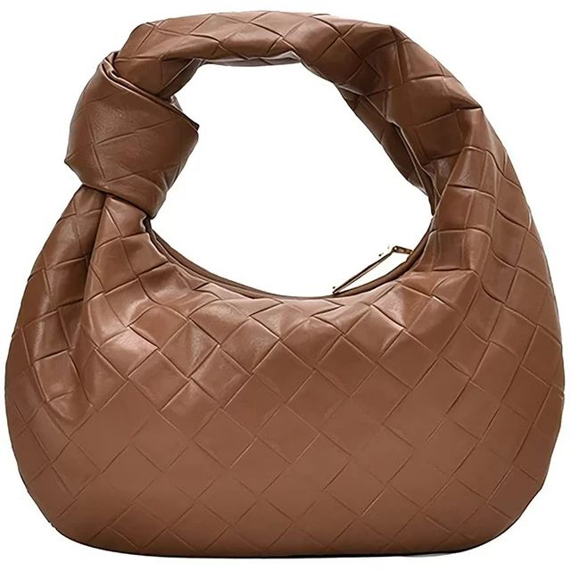 Leather Hobo Handbag for Women Small Shoulder Bag Zipper Closure | Walmart (US)