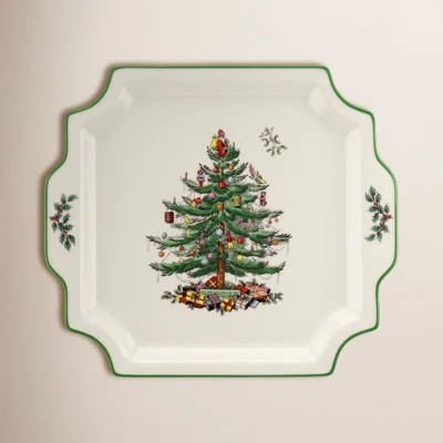 Spode Christmas Tree Square Handled Platter | Wayfair North America