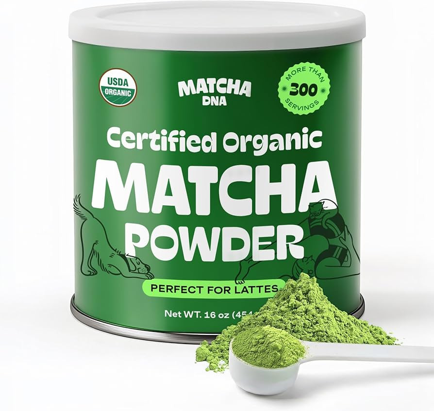 Matcha DNA Organic Matcha Powder - XXL 16oz TIN – Matcha Green Tea - USDA Organic Gluten-Free V... | Amazon (US)