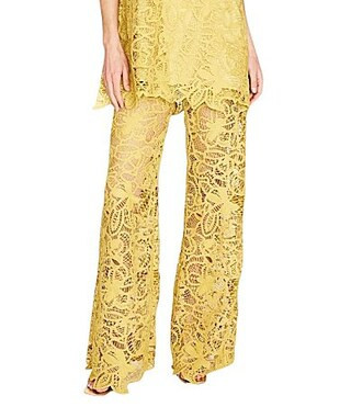 Line and Dot Tansy Lace Overlay High Rise Coordinating Pants - S | Dillard's