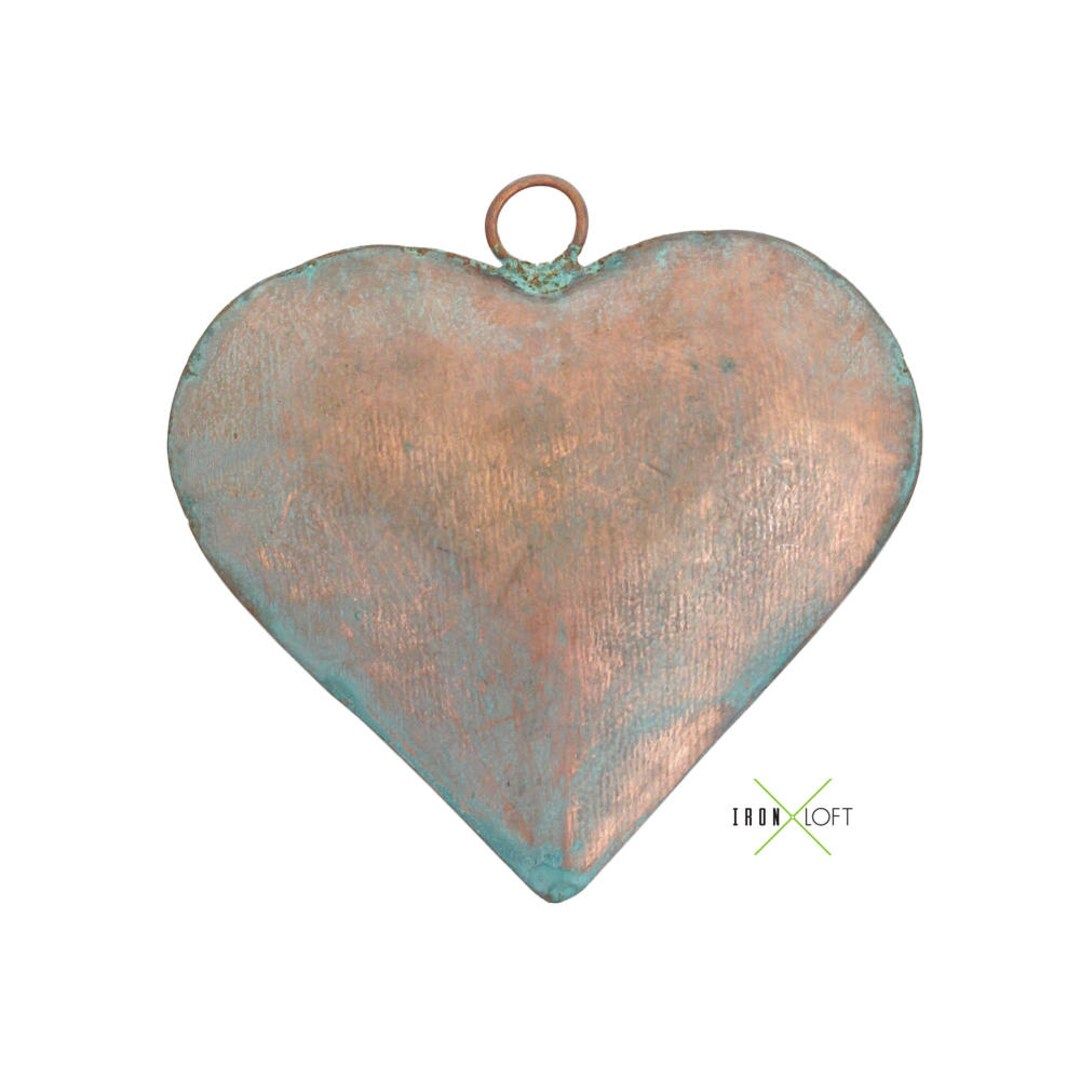 Metal Patina Hanging Heart Ornament | Etsy (US)
