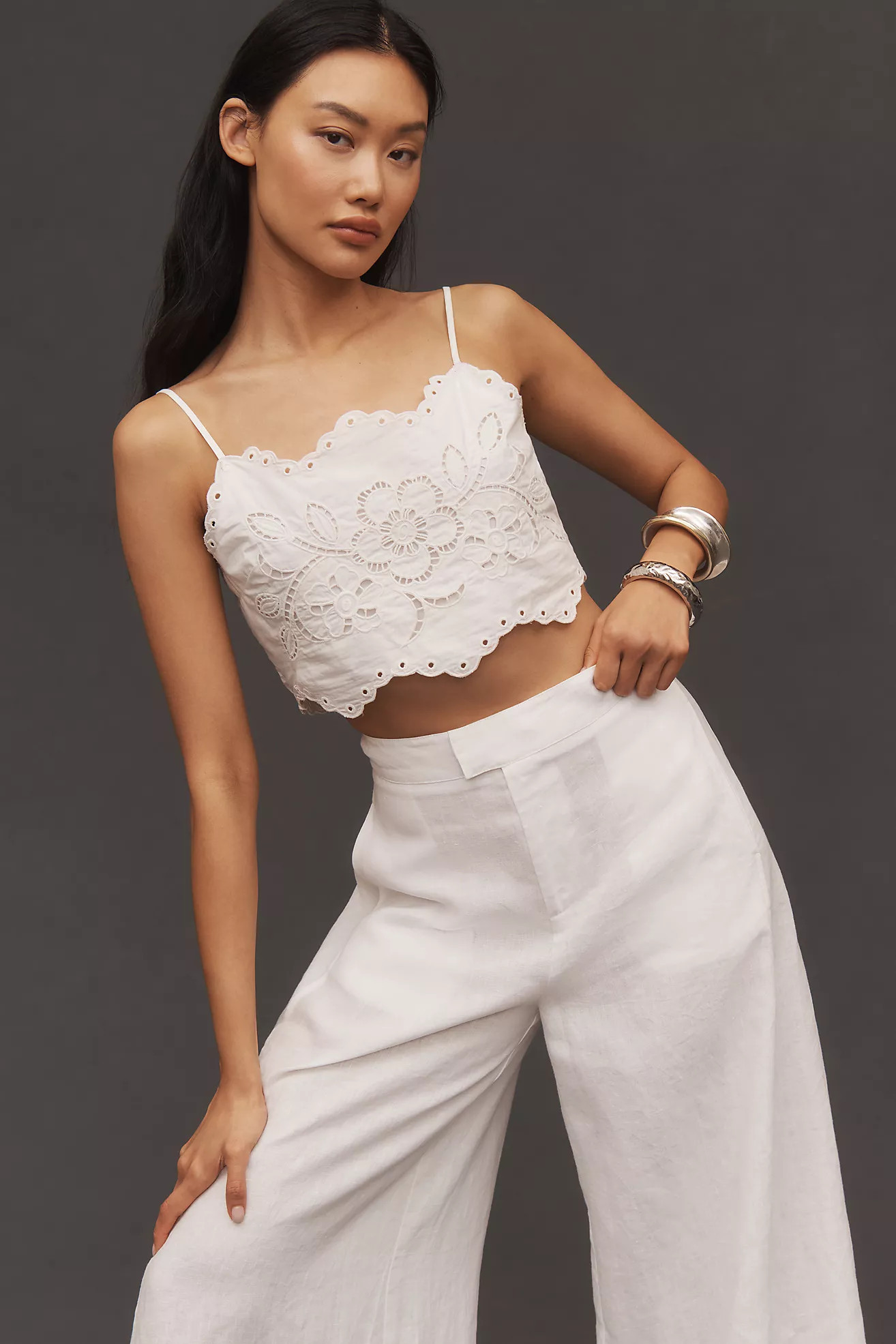 By Anthropologie Cutwork Cropped Tank | Anthropologie (US)