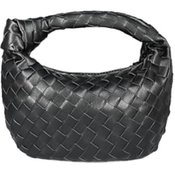 JYG Knoted Woven Handbag for Women Fashion Designer Ladies Hobo Bag Bucket Purse Faux Leather | Amazon (US)