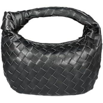JYG Knoted Woven Handbag for Women Fashion Designer Ladies Hobo Bag Bucket Purse Faux Leather | Amazon (US)