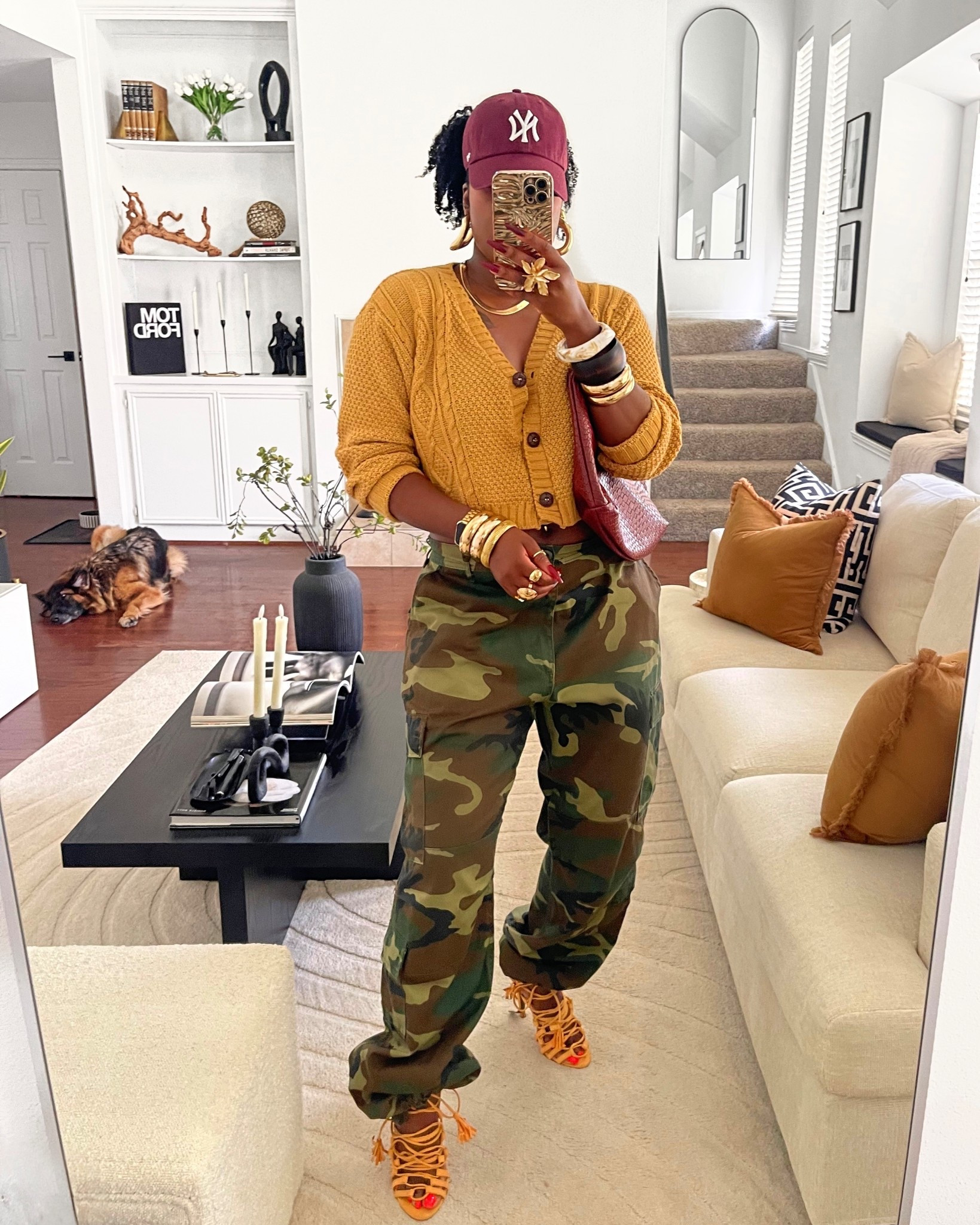 Styled these camo pants with my cardigan and I love -it screams Fall 🥰 I’m wearing a size L in the pants. 

#LTKFindsUnder100 #LTKSeasonal #LTKootd