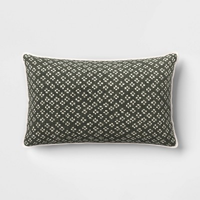 Lumbar Block Print Pillow Green - Threshold™ | Target