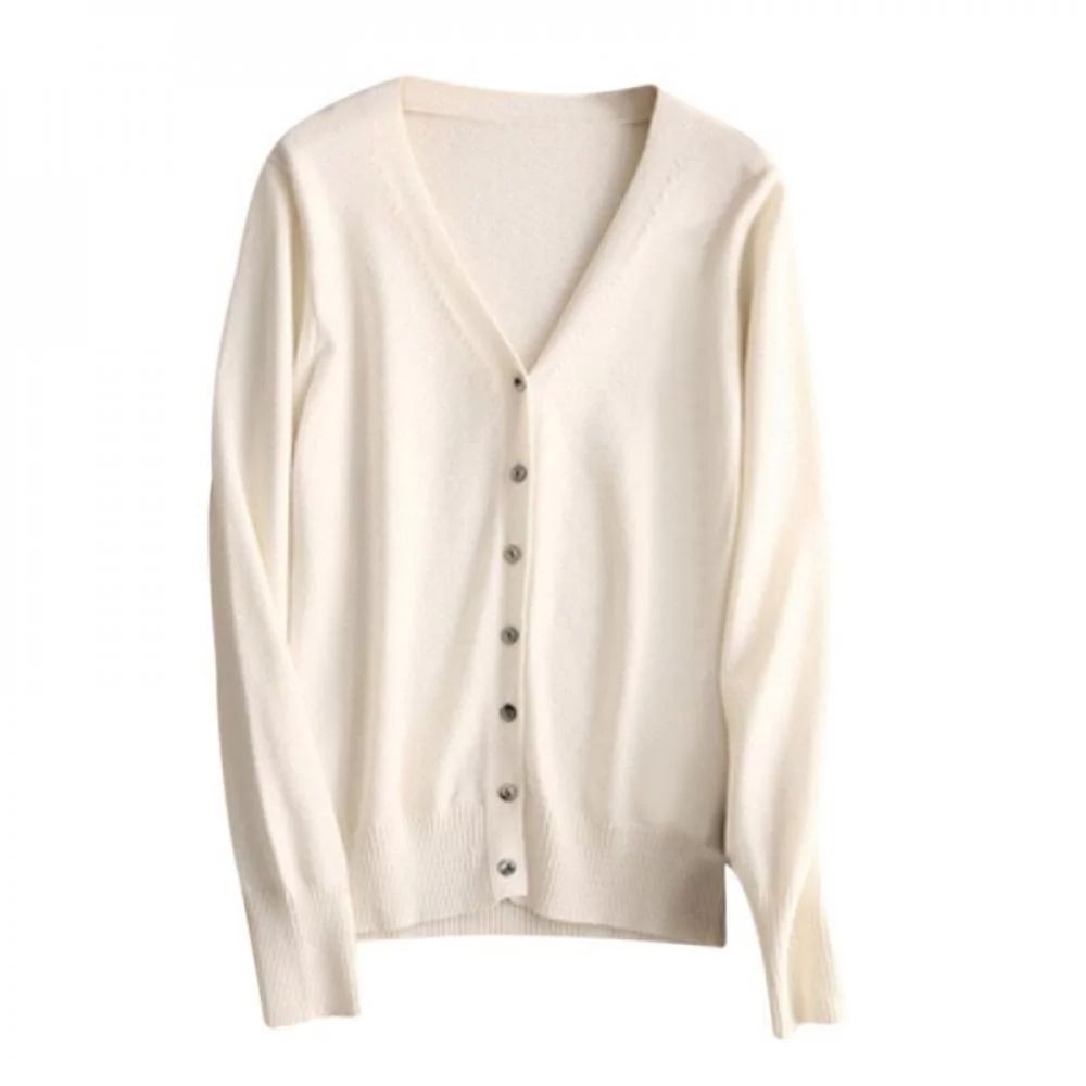 Clearance Sale!Long Sleeve Thin V-collar Knitted for Women Pure Color Cardigan Sweater Loose Coat... | Walmart (US)