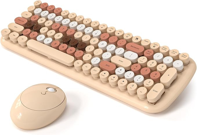 Wireless Keyboard and Mouse Combo, MOWUX - Modern Compact Layout, Colorful Compact Candy Mouse an... | Amazon (US)