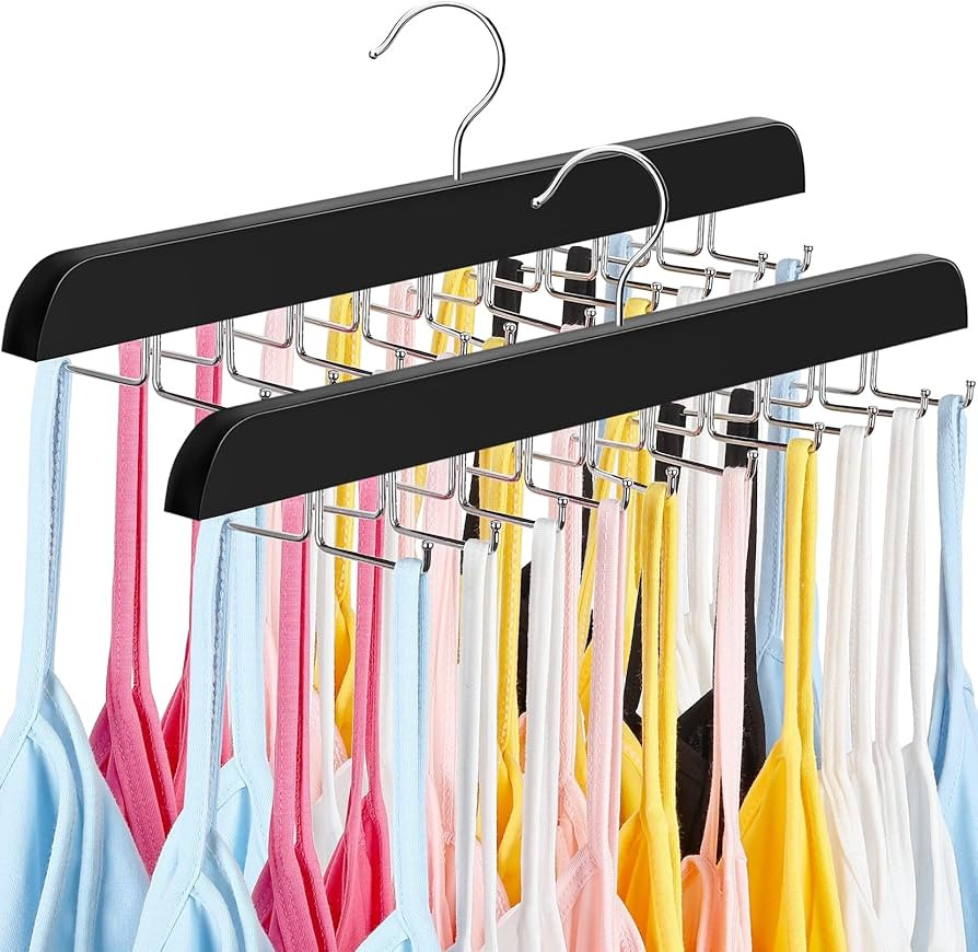 Tank Top Hanger with 20 Foldable Metal Hooks, Space Saving Tank Top Hangers Bra Hanger, 360°Rota... | Amazon (US)